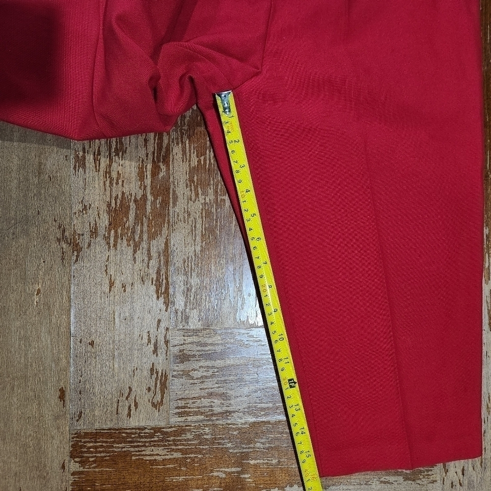 Covington Petite Red Crop Dress Pants with Pull-on Casing Waistband Size 8P - Picture 5 of 9
